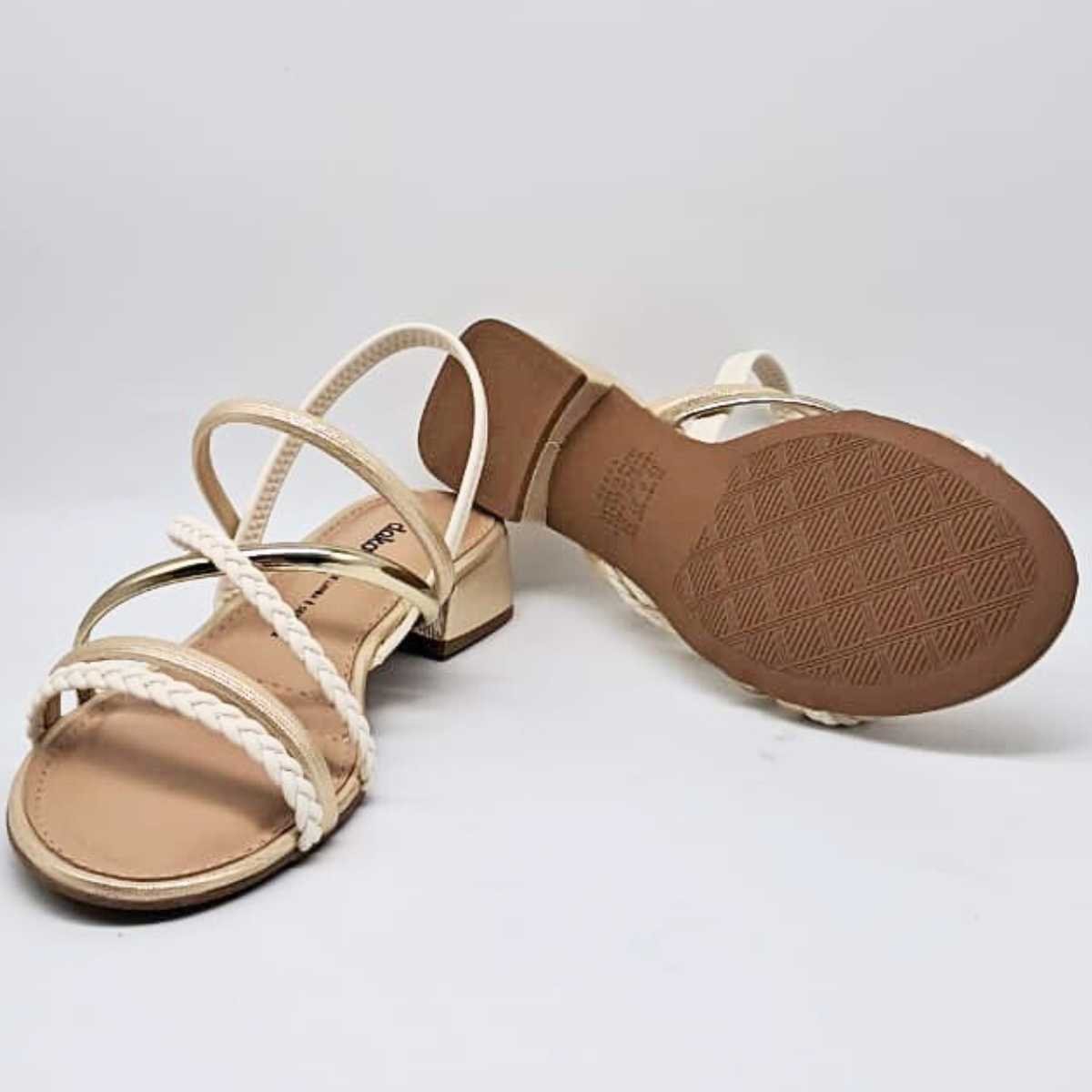 Sandália Feminina Dakota Salto Baixo Estilo Conforto Y9342 Dourado 8