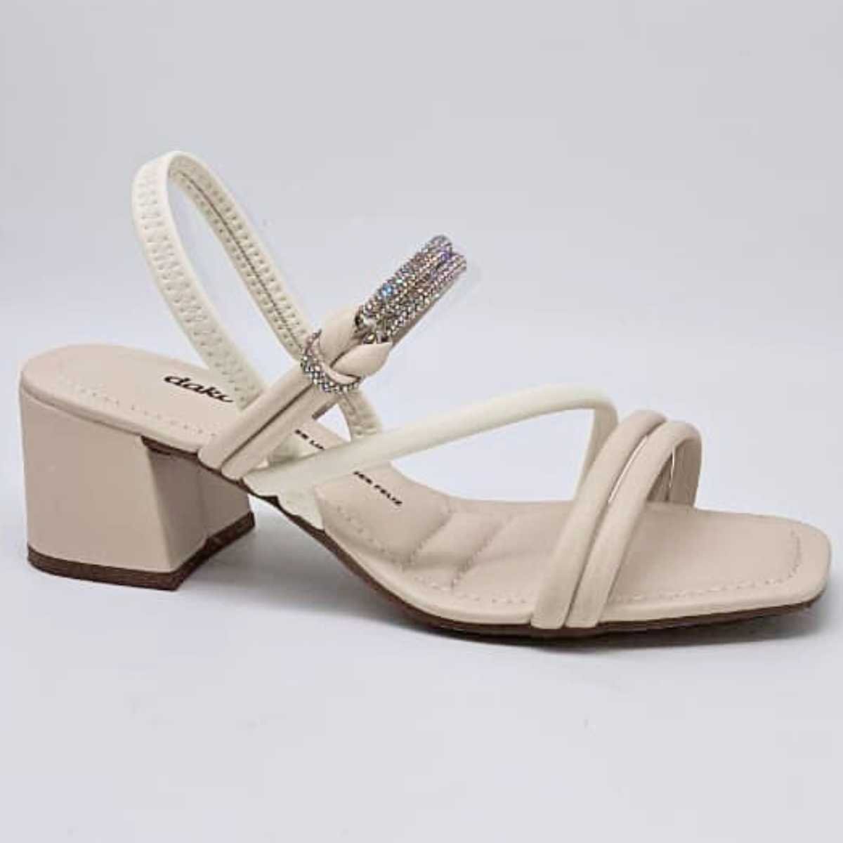 Sandália Feminina Dakota Salto Bloco Brilho Conforto Y9412