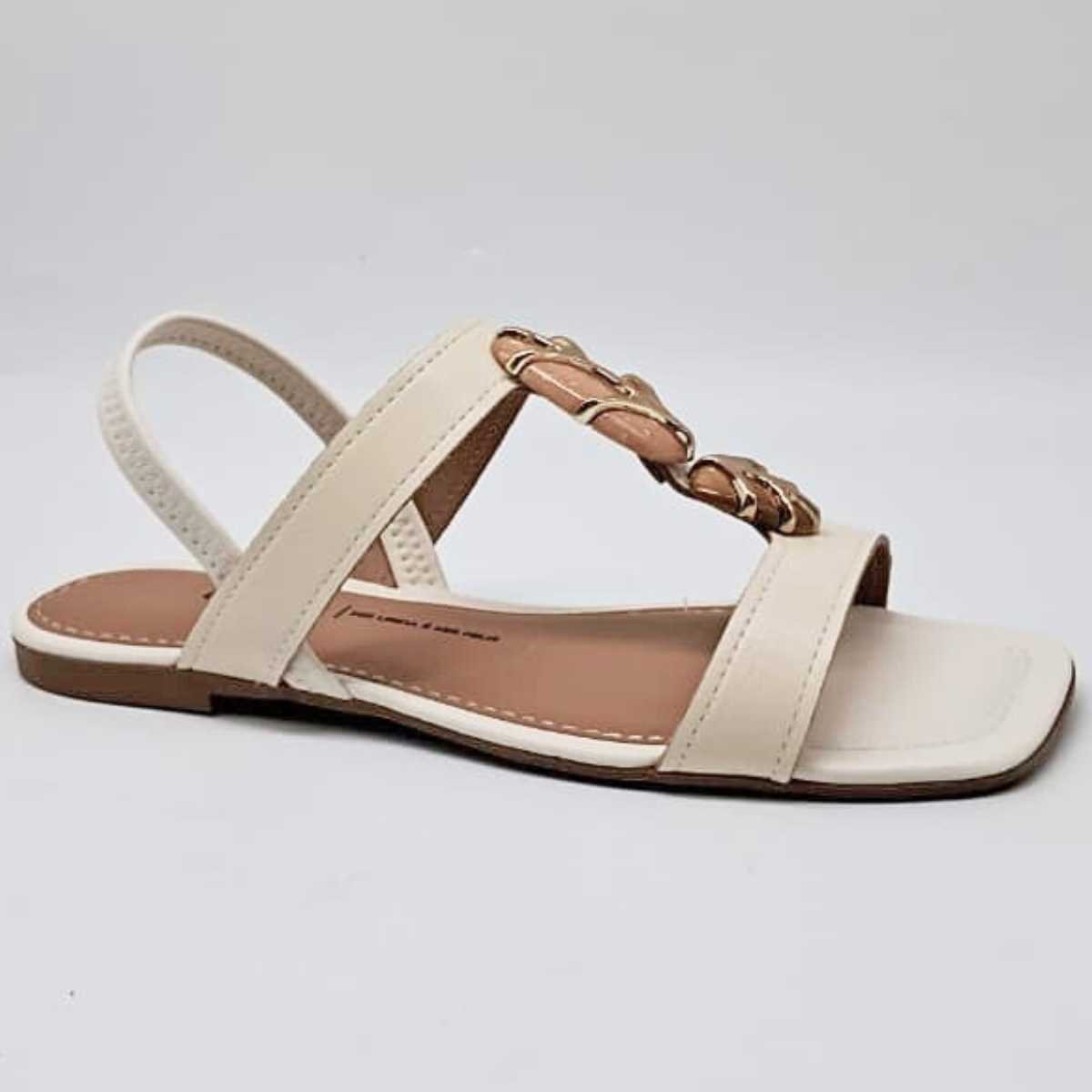 Sandália Feminina Dakota Calce Fácil Estilo Conforto Y9611 Branco 1