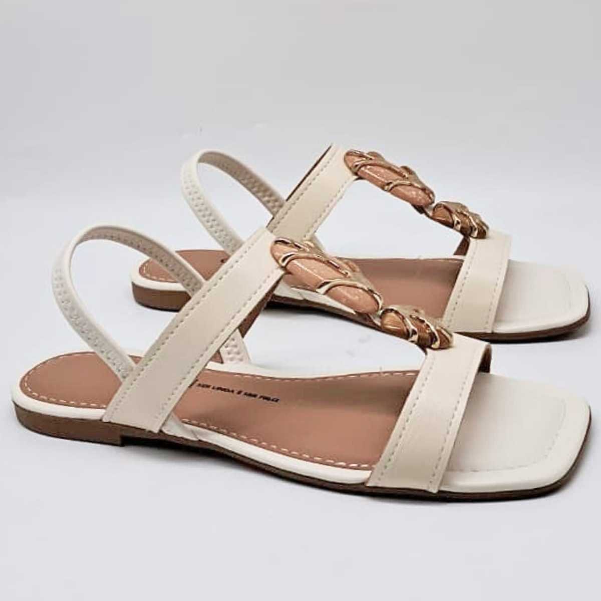 Sandália Feminina Dakota Calce Fácil Estilo Conforto Y9611 Branco 3