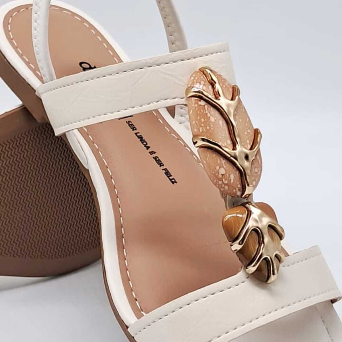 Sandália Feminina Dakota Calce Fácil Estilo Conforto Y9611 Branco 4