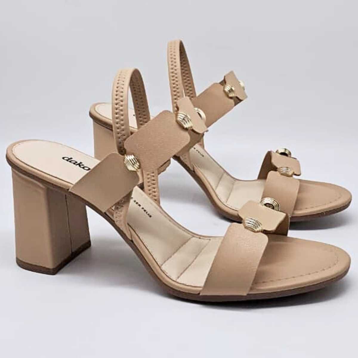 Sandália Feminina Dakota Salto Medio Calce Fácil Confy Y8762 Marrom 3