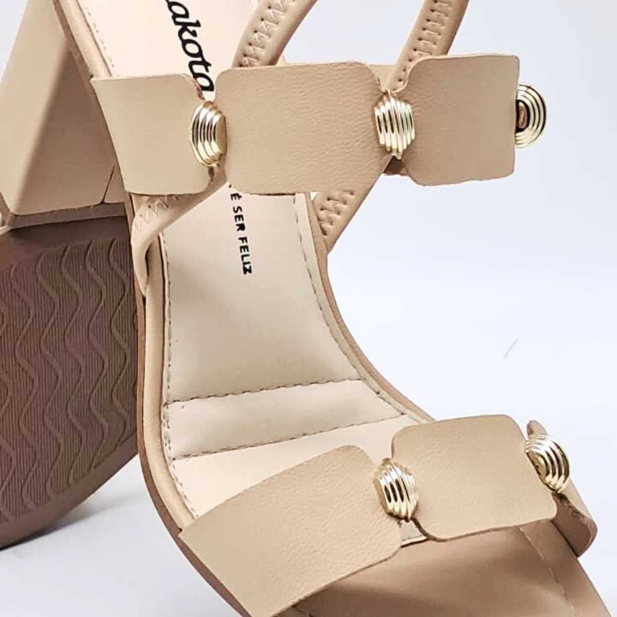 Sandália Feminina Dakota Salto Medio Calce Fácil Confy Y8762 Marrom 8