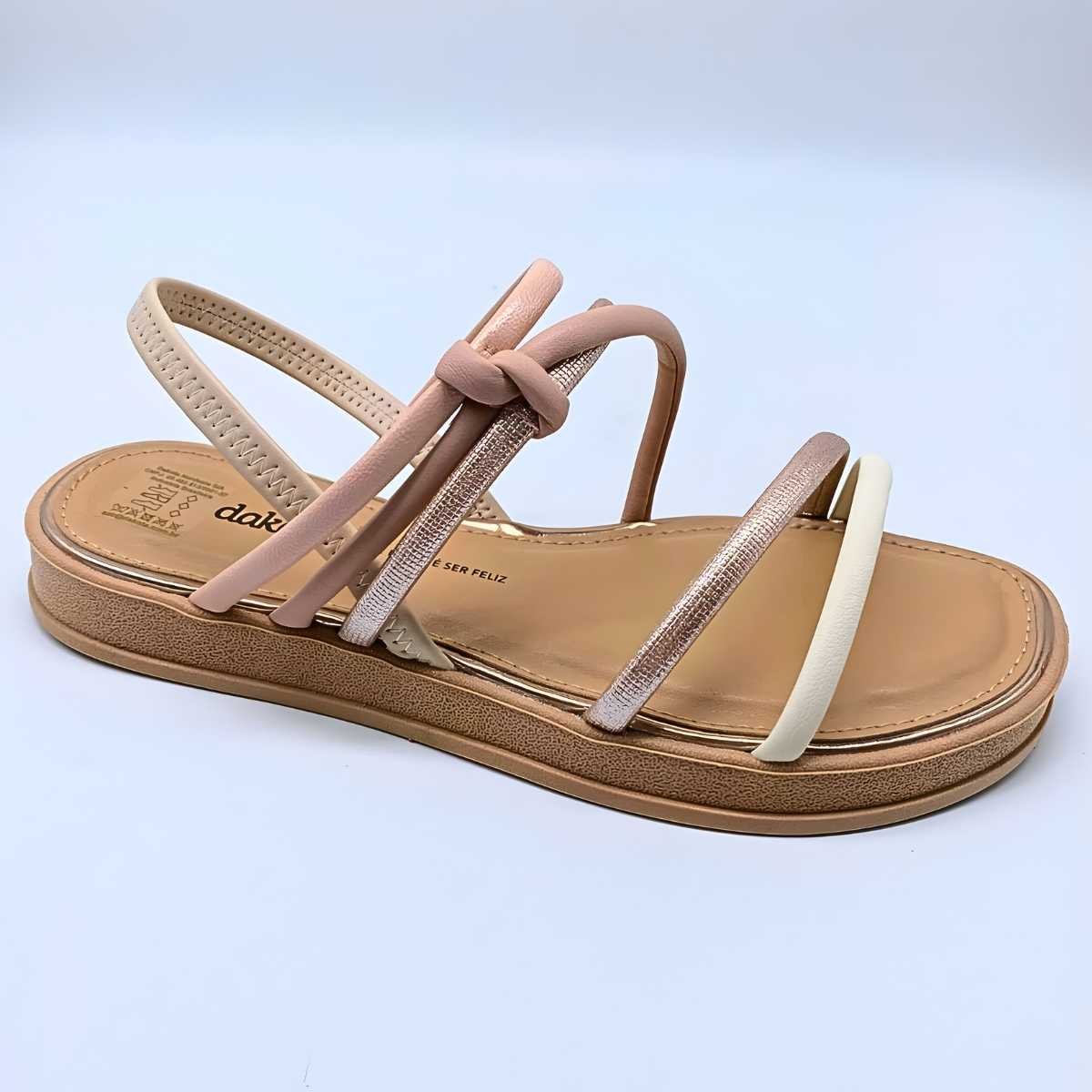 Sandália Feminina Dakota Rasteirinha Tiras Estilo Confy Y9392 Rosa 3