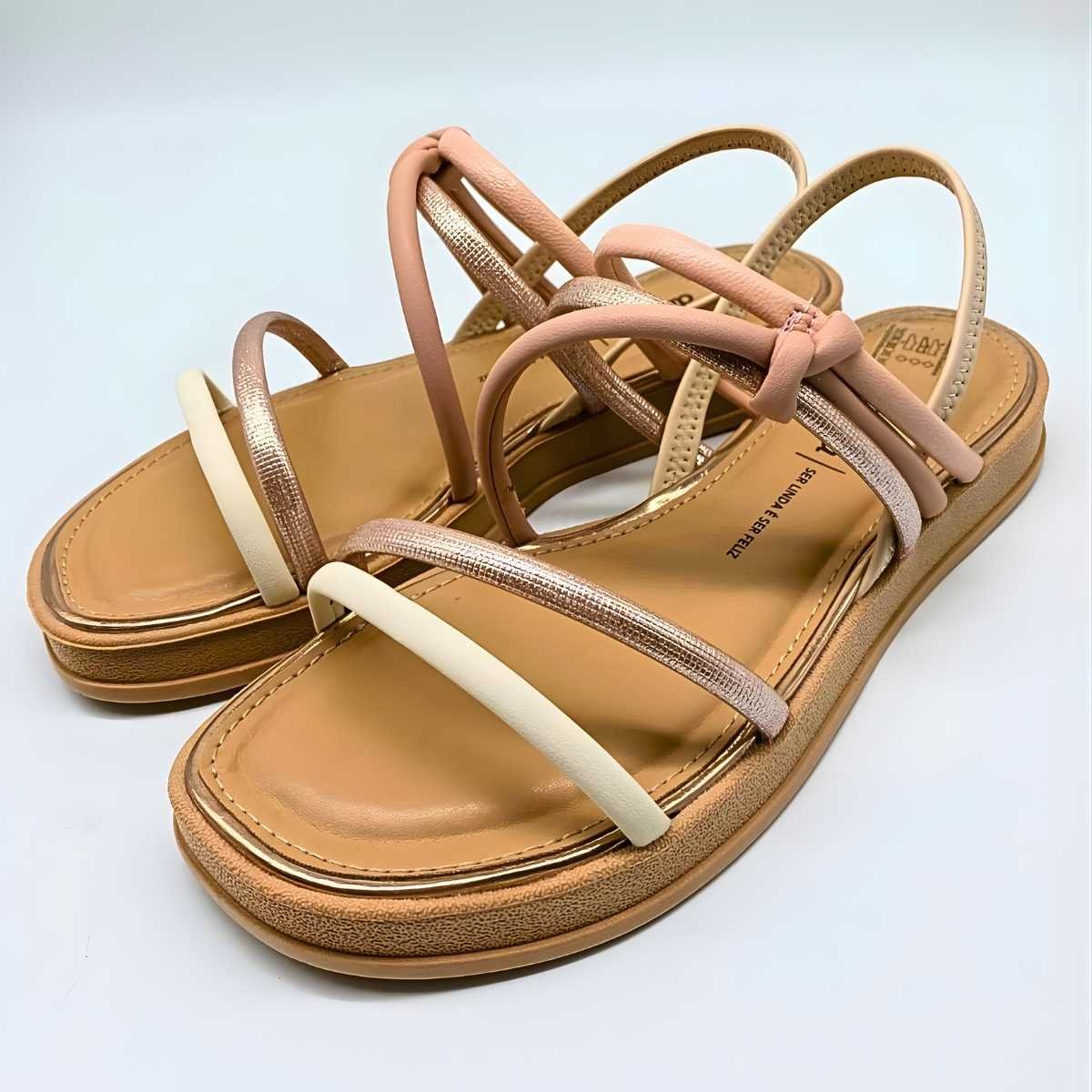 Sandália Feminina Dakota Rasteirinha Tiras Estilo Confy Y9392 Rosa 4