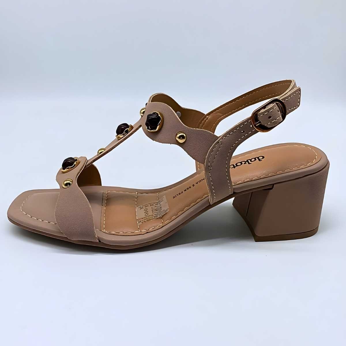 Sandália Feminina Dakota Salto Estilo Conforto Leve Y9581 Marrom 3