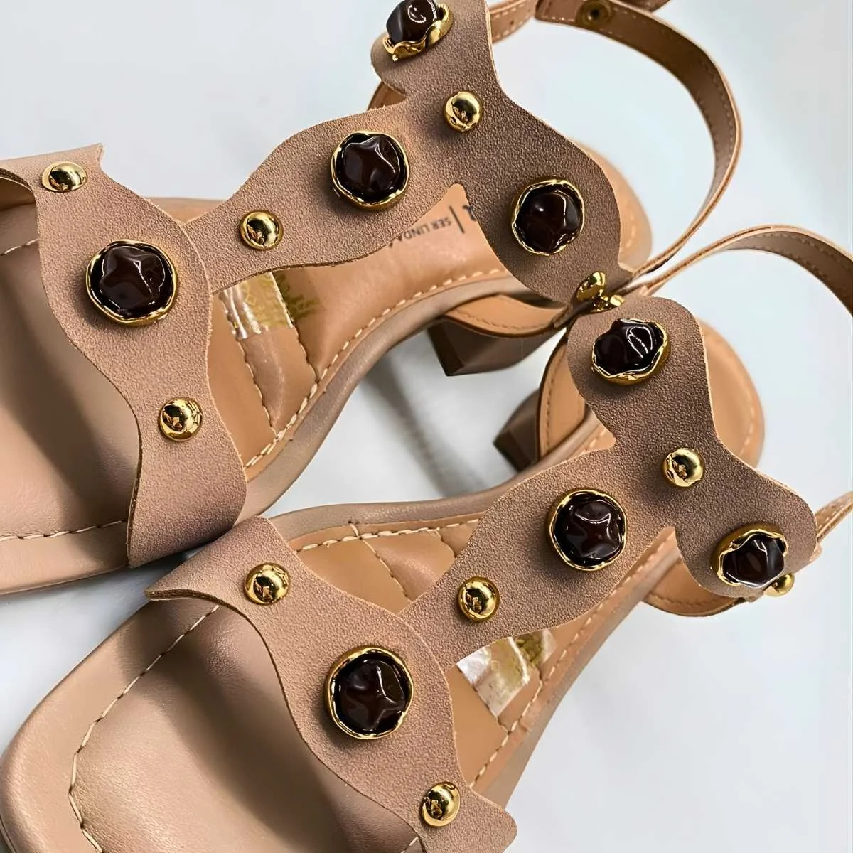 Sandália Feminina Dakota Salto Estilo Conforto Leve Y9581 Marrom 5