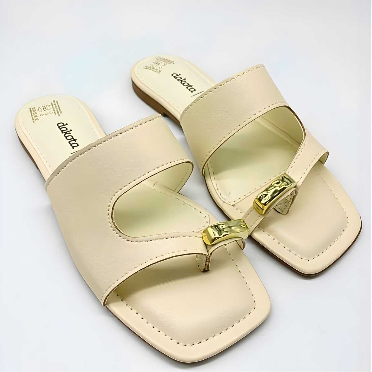 Tamanco Feminino Dakota Lateral Fechado Dedo Y9932 Branco 3