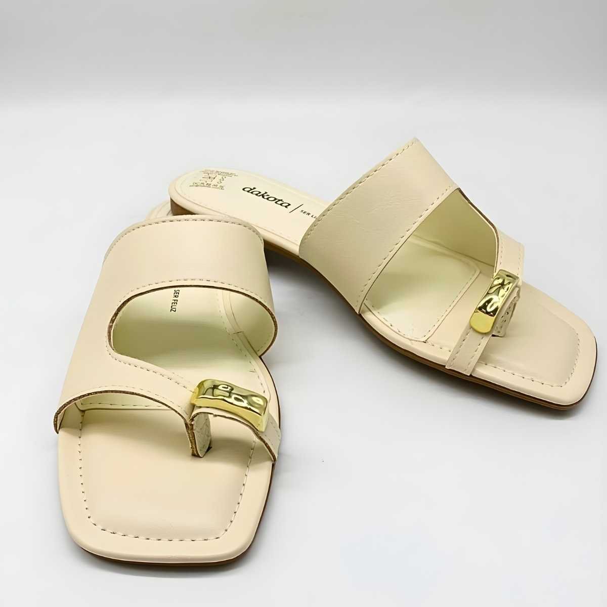 Tamanco Feminino Dakota Lateral Fechado Dedo Y9932 Branco 5