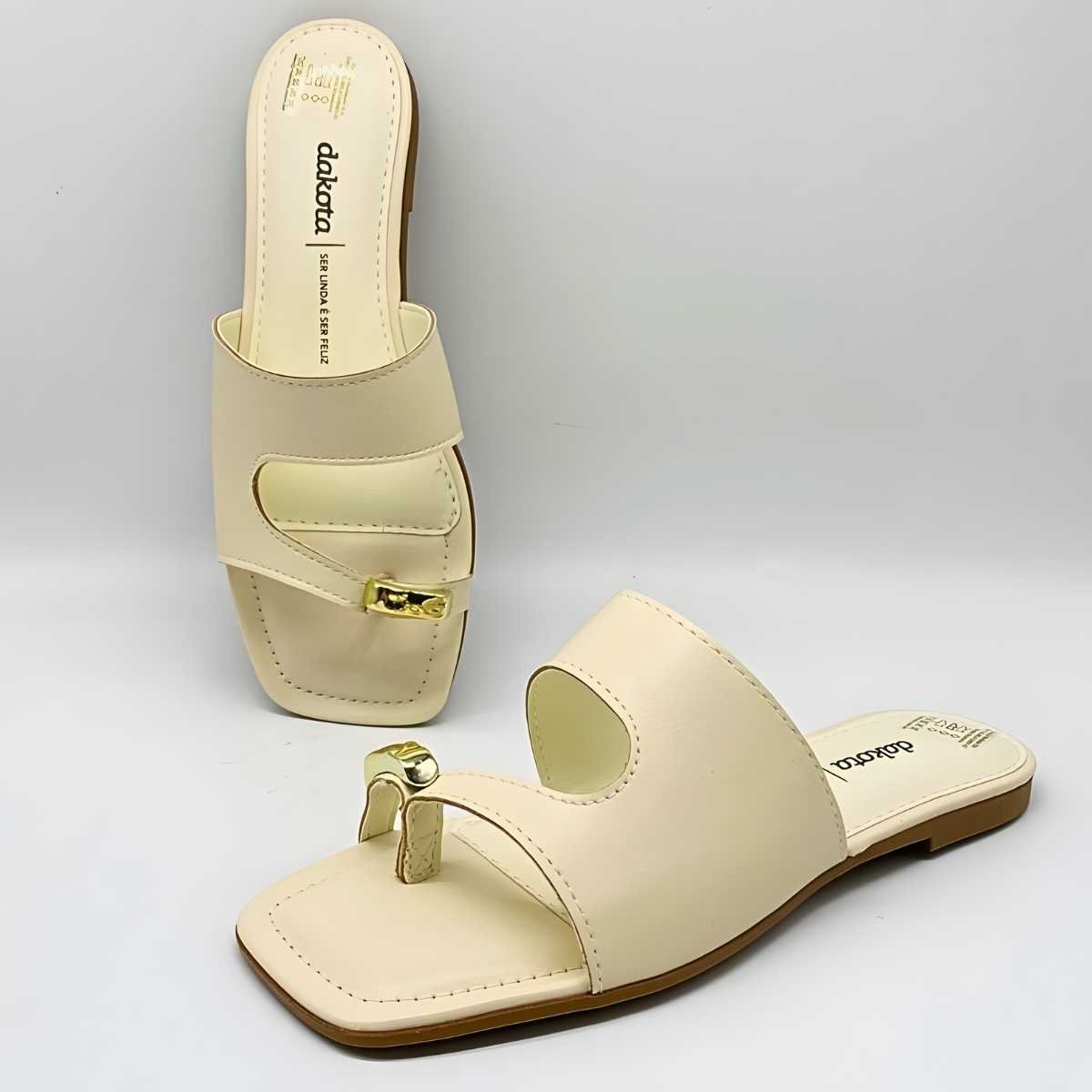 Tamanco Feminino Dakota Lateral Fechado Dedo Y9932 Branco 6