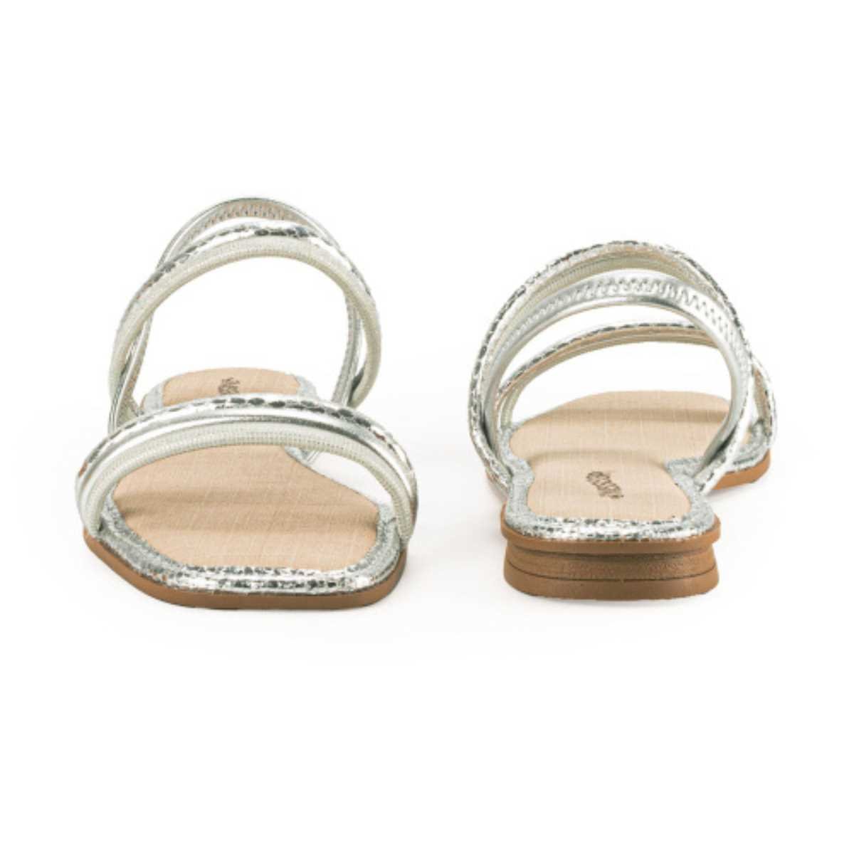 Sandália Metalizada Feminino Mississipi Mc322 Prata 3