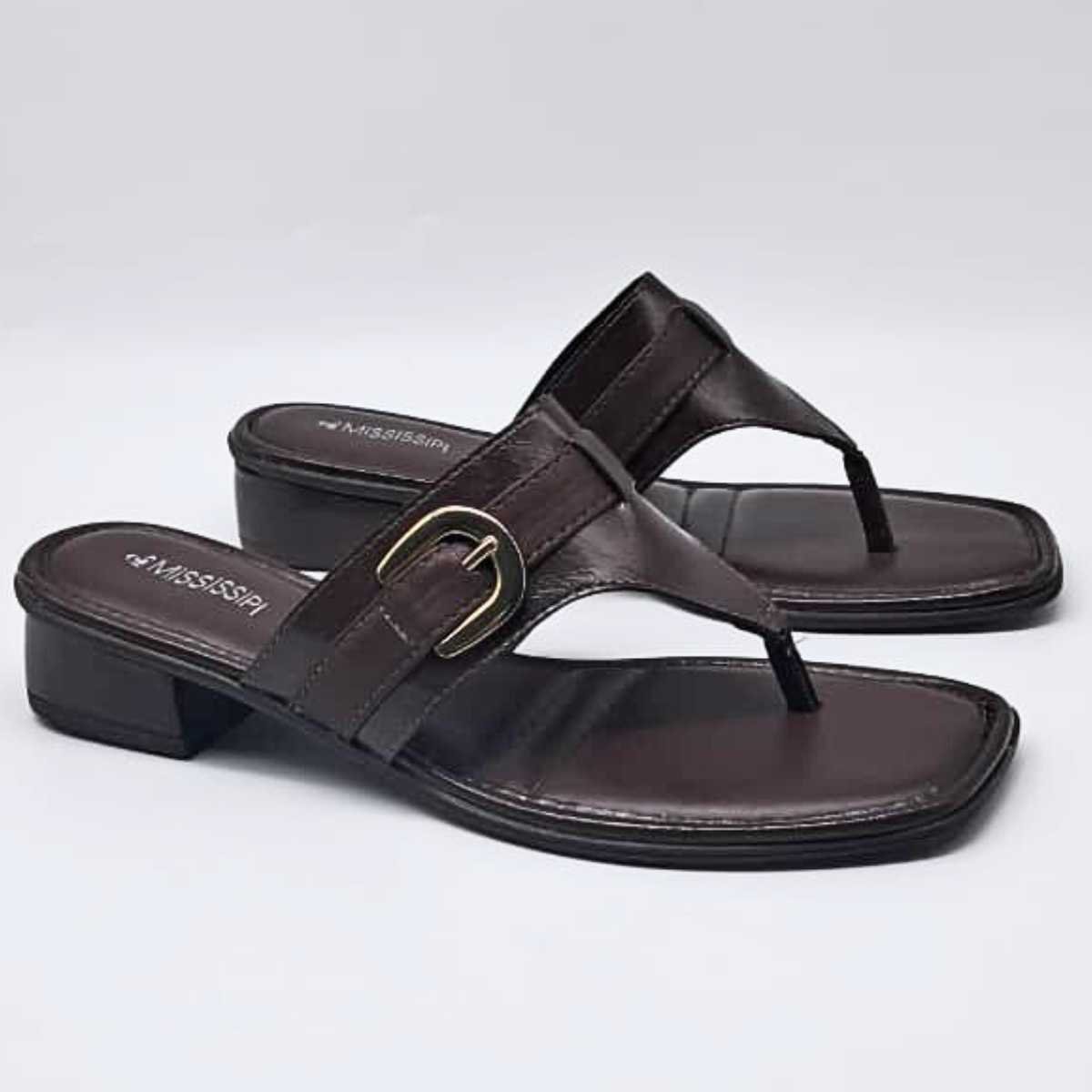 Tamanco Feminino Mississipi Chinelo Conforto Estilo Mf892 Marrom 3