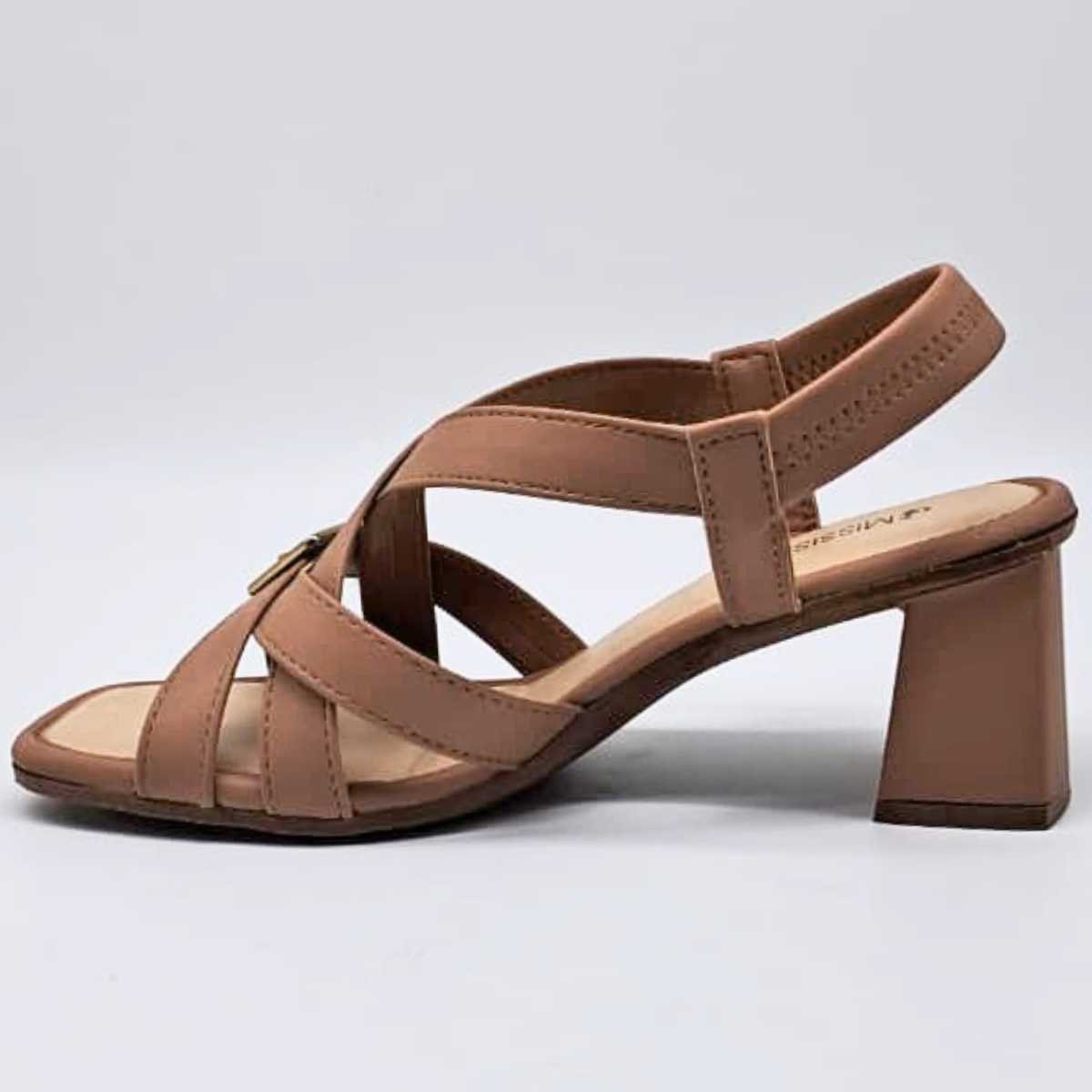 Sandália Feminina Mississipi Salto Baixo Conforto Mf232 Marrom 2