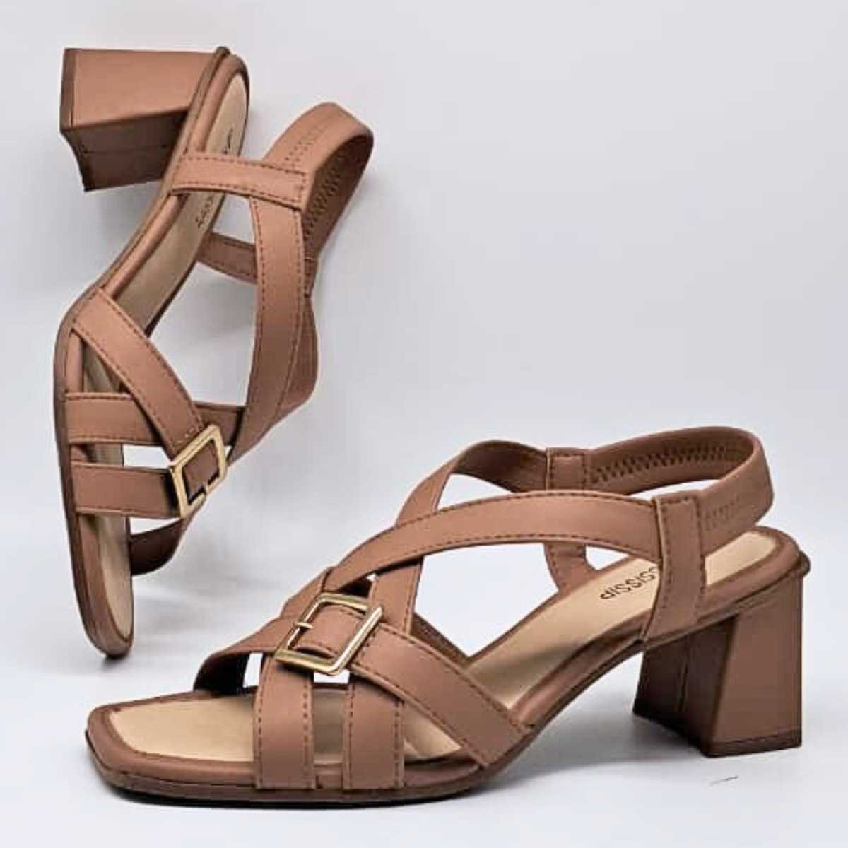 Sandália Feminina Mississipi Salto Baixo Conforto Mf232 Marrom 7