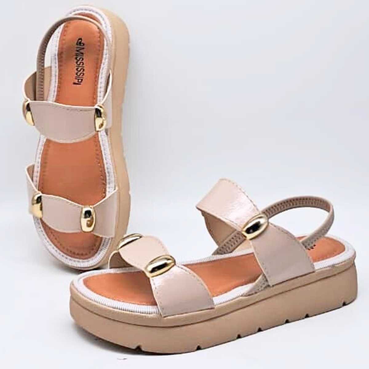 Sandália Feminina Mississipi Papete Flatform Conforto Mf992 Branco 5