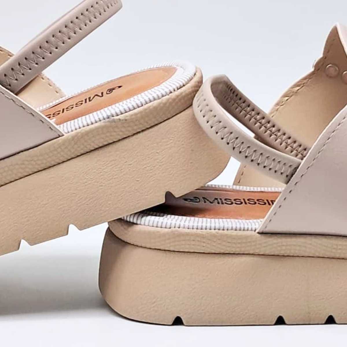 Sandália Feminina Mississipi Papete Flatform Conforto Mf992 Branco 4