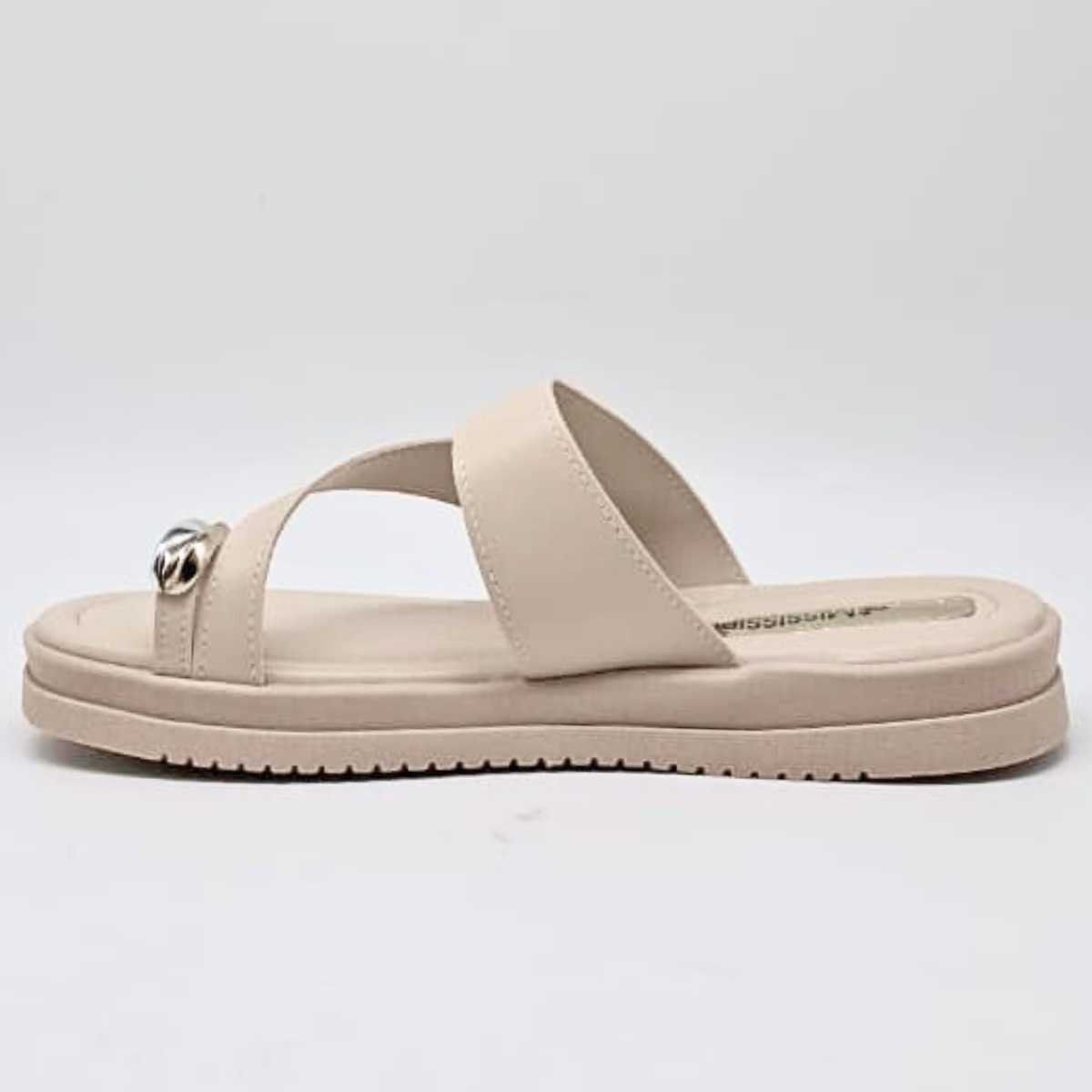 Sandália Feminina Mississipi Flat Papete Conforto Mf113 Branco 2