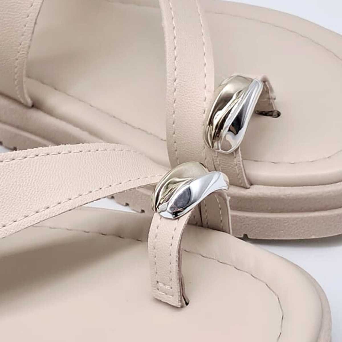 Sandália Feminina Mississipi Flat Papete Conforto Mf113 Branco 7