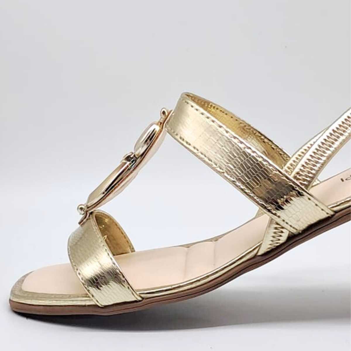 Sandália Feminina Mississipi Salto Estilo Conforto Mf893 Dourado 8