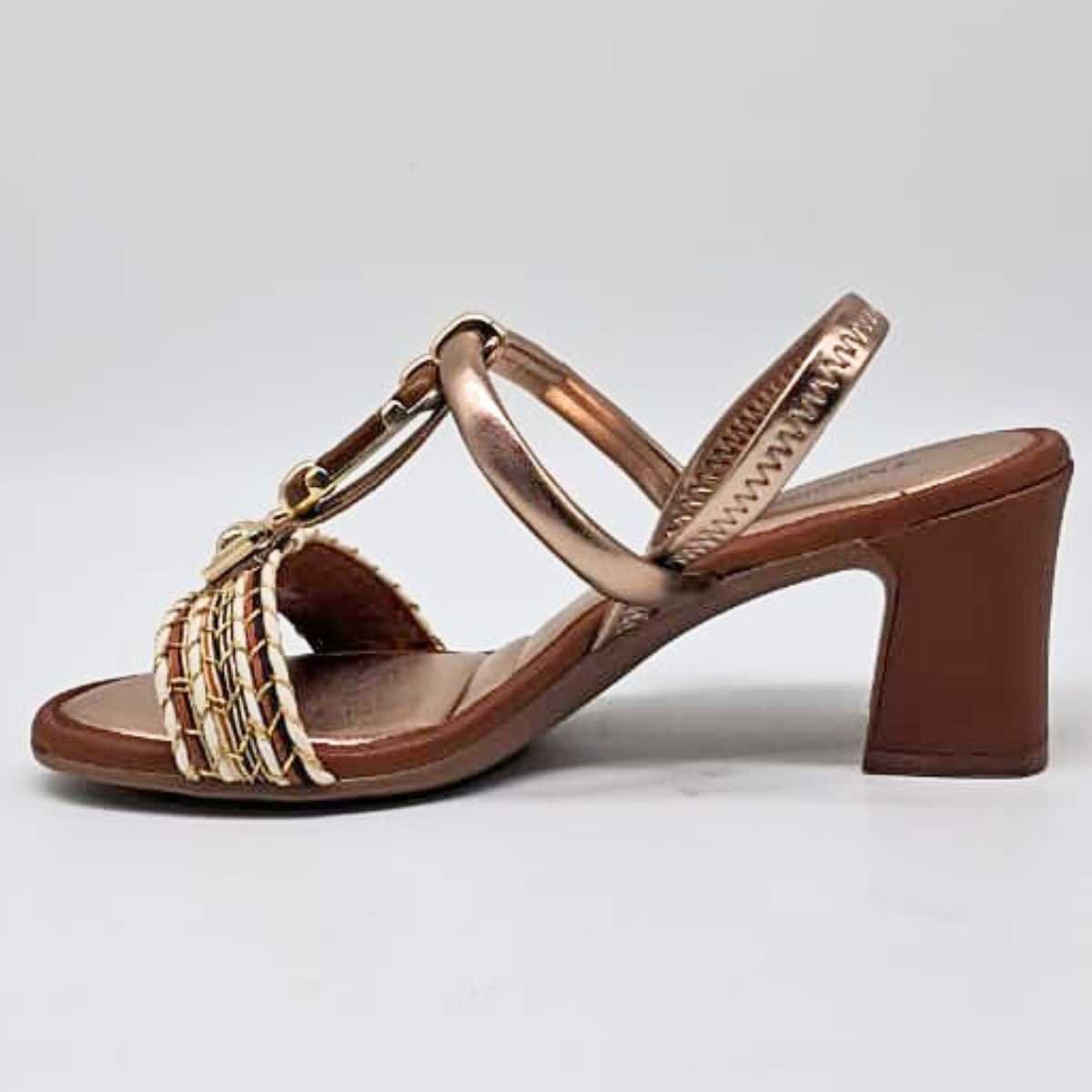 Sandália Feminina Mississipi Salto Baixo Estilo Confy Mf921 Marrom 2