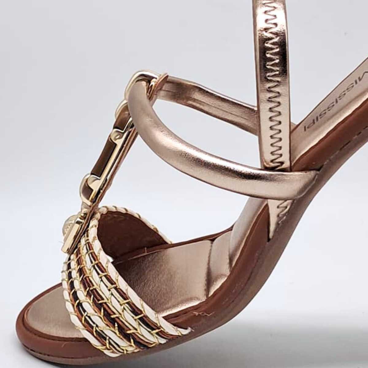 Sandália Feminina Mississipi Salto Baixo Estilo Confy Mf921 Marrom 4