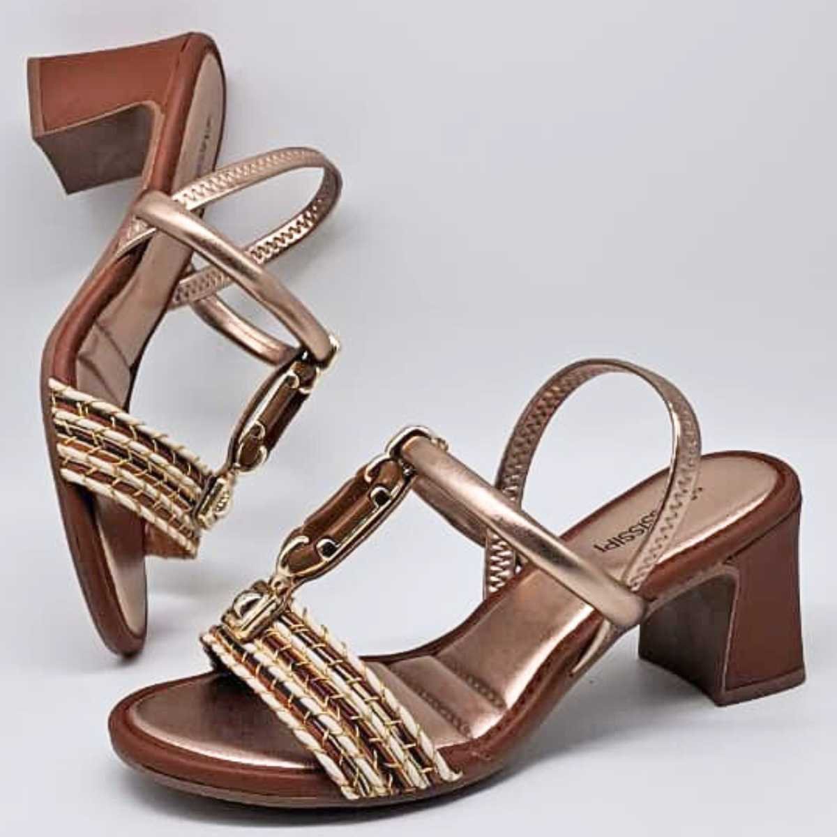 Sandália Feminina Mississipi Salto Baixo Estilo Confy Mf921 Marrom 5