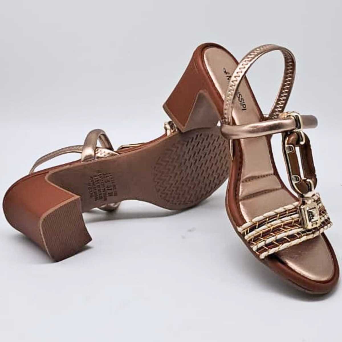 Sandália Feminina Mississipi Salto Baixo Estilo Confy Mf921 Marrom 6
