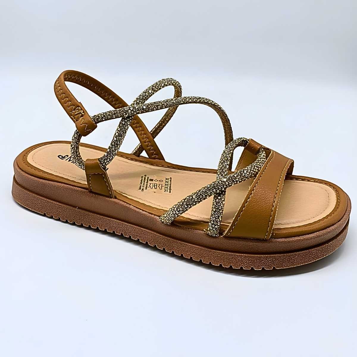 Sandália Feminina Mississipi Flat Brilho MF031
