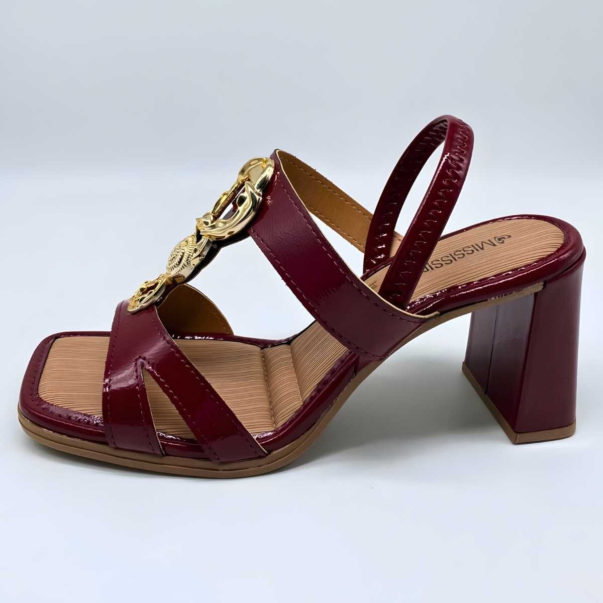 Sandália Feminina Mississipi Salto Médio J0471 Vermelho 2
