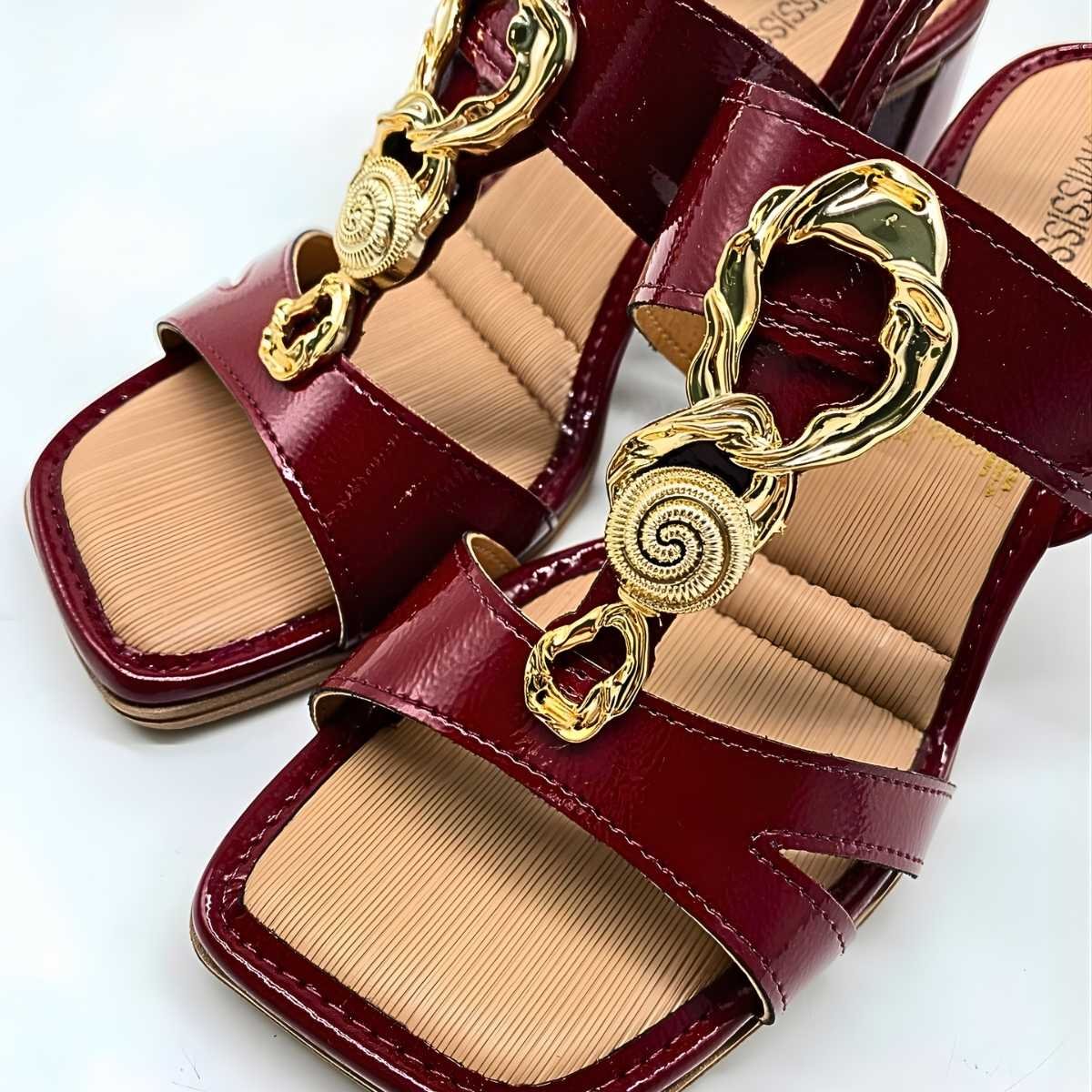 Sandália Feminina Mississipi Salto Médio J0471 Vermelho 5