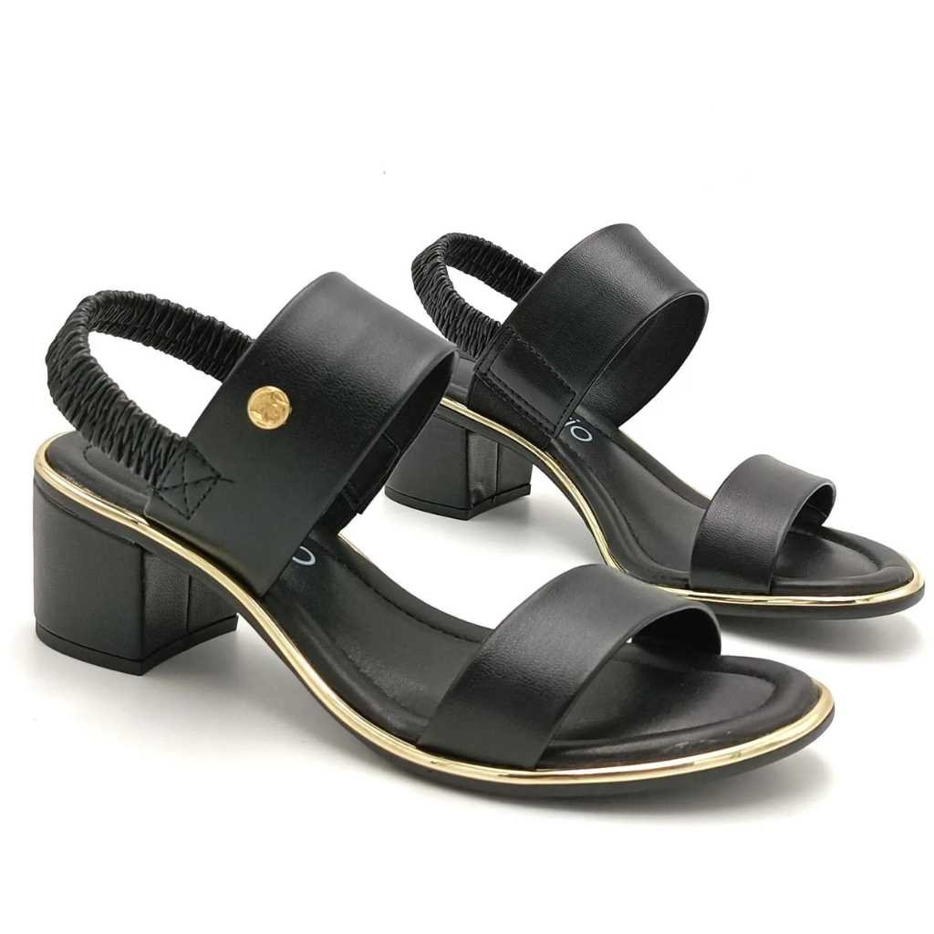 Sandália Feminina Beira Rio Salto Blobo Baixo 8379.221 Preto 3