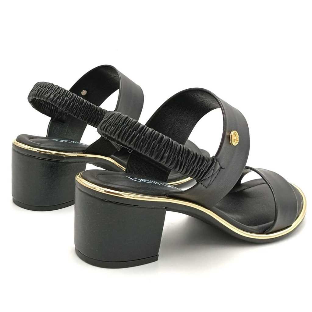 Sandália Feminina Beira Rio Salto Blobo Baixo 8379.221 Preto 4