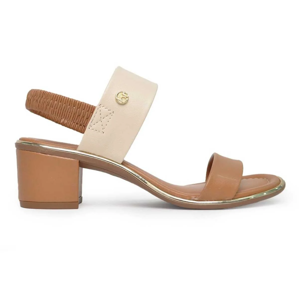 Sandália Feminina Beira Rio Salto Blobo Baixo 8379.221 Bege 2