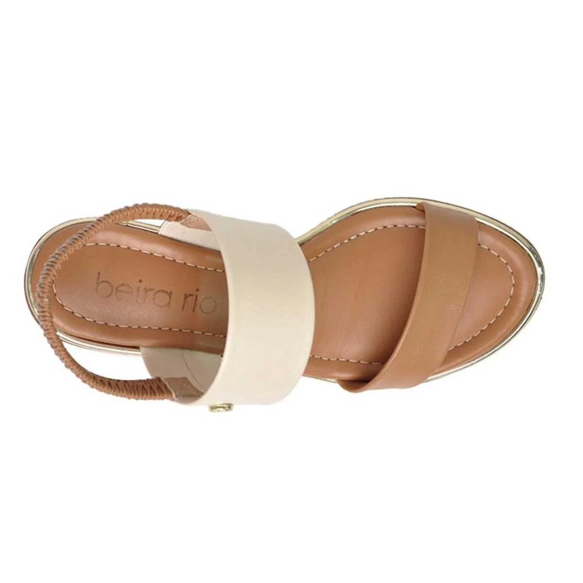 Sandália Feminina Beira Rio Salto Blobo Baixo 8379.221 Bege 4