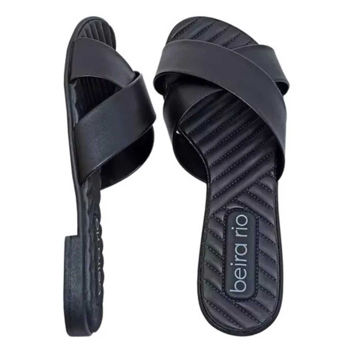 Tamanco Rasteira Beira Rio Feminino 8519.101 Preto 8