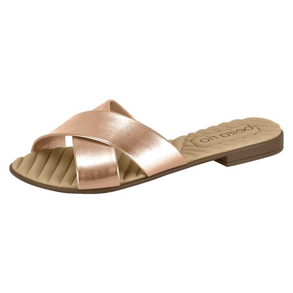 Tamanco Rasteira Beira Rio Feminino 8519.101 Dourado 3