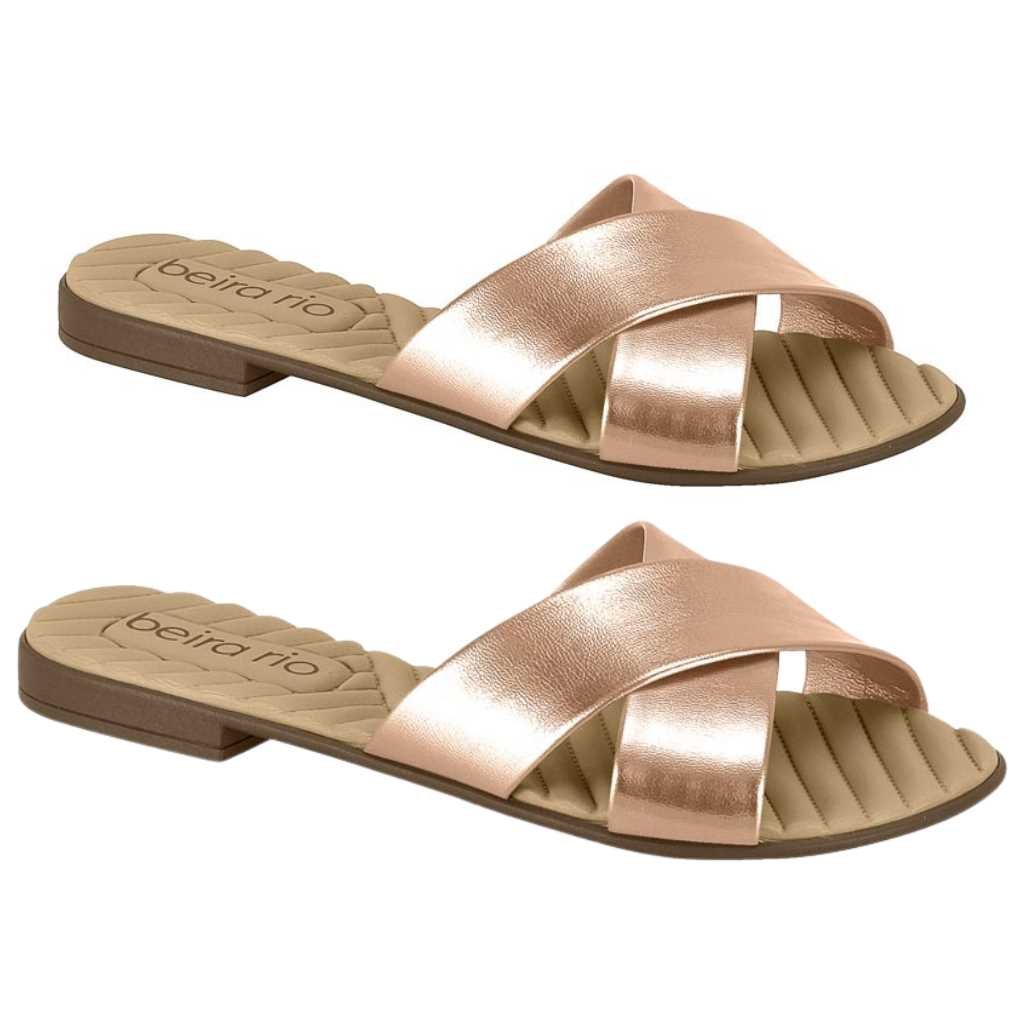 Tamanco Rasteira Beira Rio Feminino 8519.101 Dourado 5