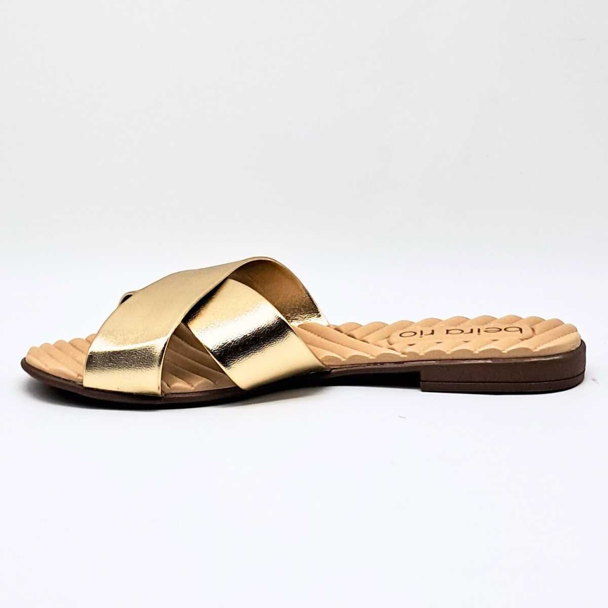 Tamanco Rasteira Beira Rio Feminino 8519.101 Dourado 4