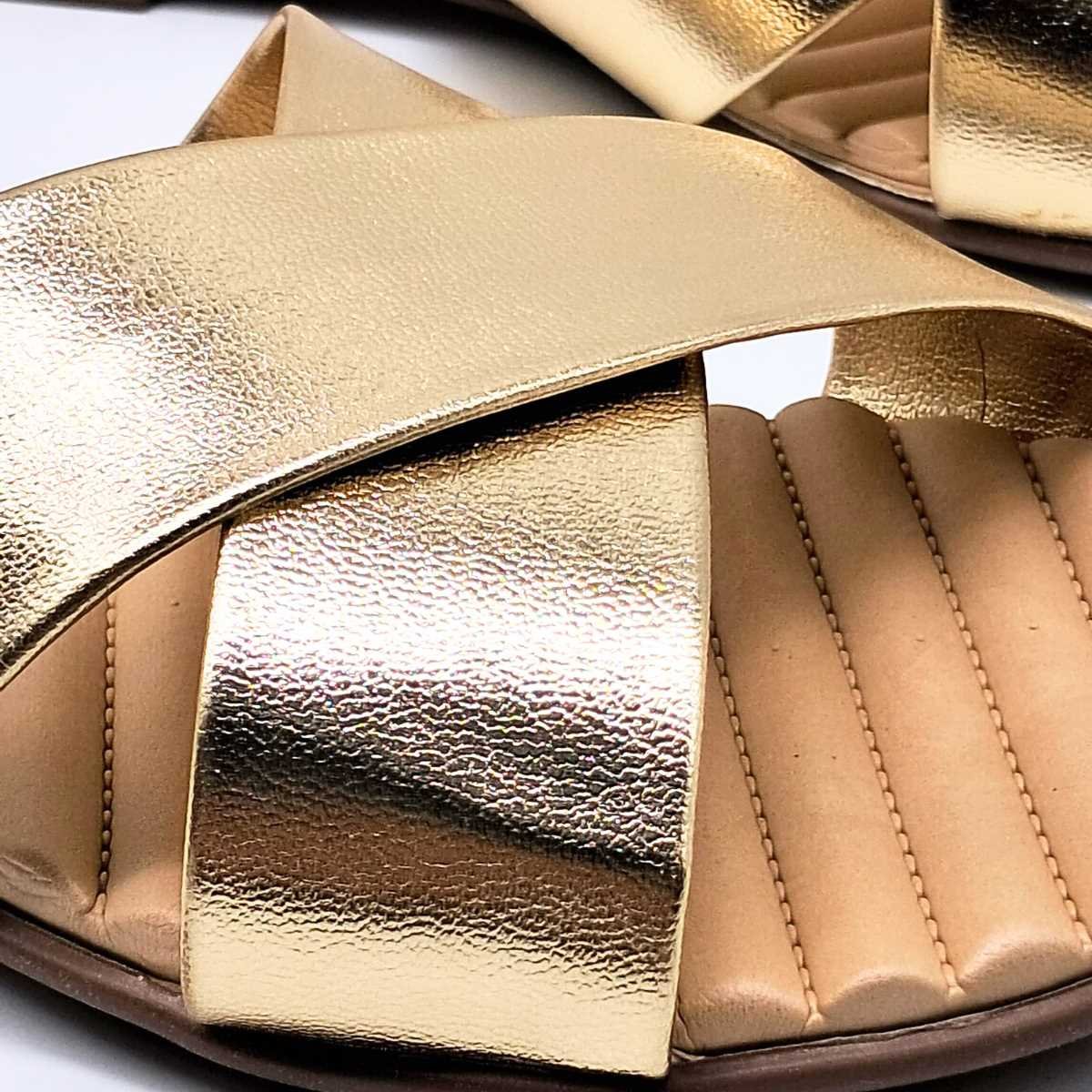 Tamanco Rasteira Beira Rio Feminino 8519.101 Dourado 7