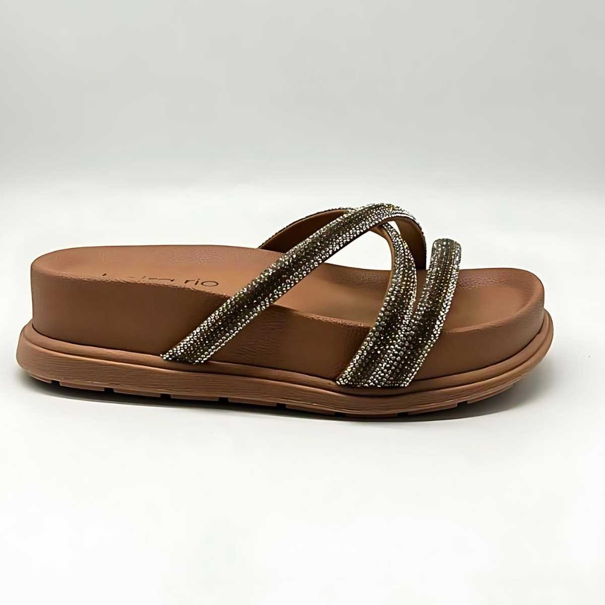 Sandália Feminina Beira Rio Flat Strass Estilo Conforto Leve 8534.103 Cinza 2