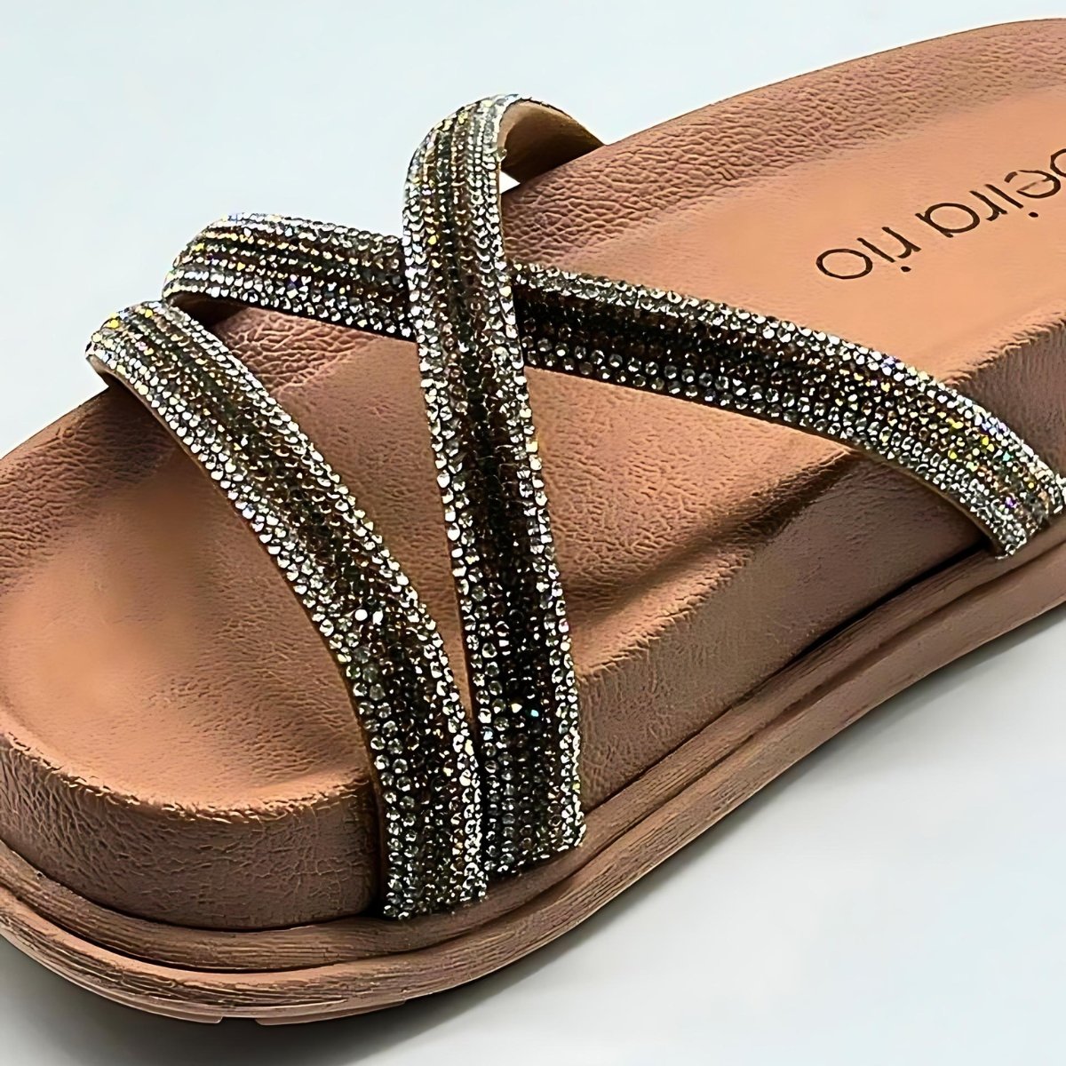 Sandália Feminina Beira Rio Flat Strass Estilo Conforto Leve 8534.103 Cinza 4