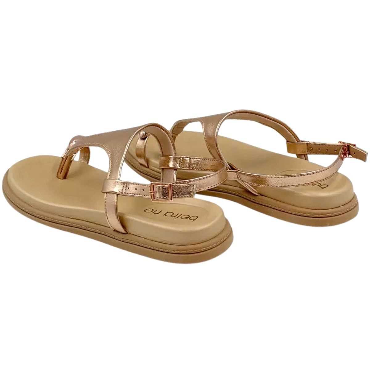 Sandália Feminino Beira Rio Rasteira de Dedo 8513.113 Dourado 5