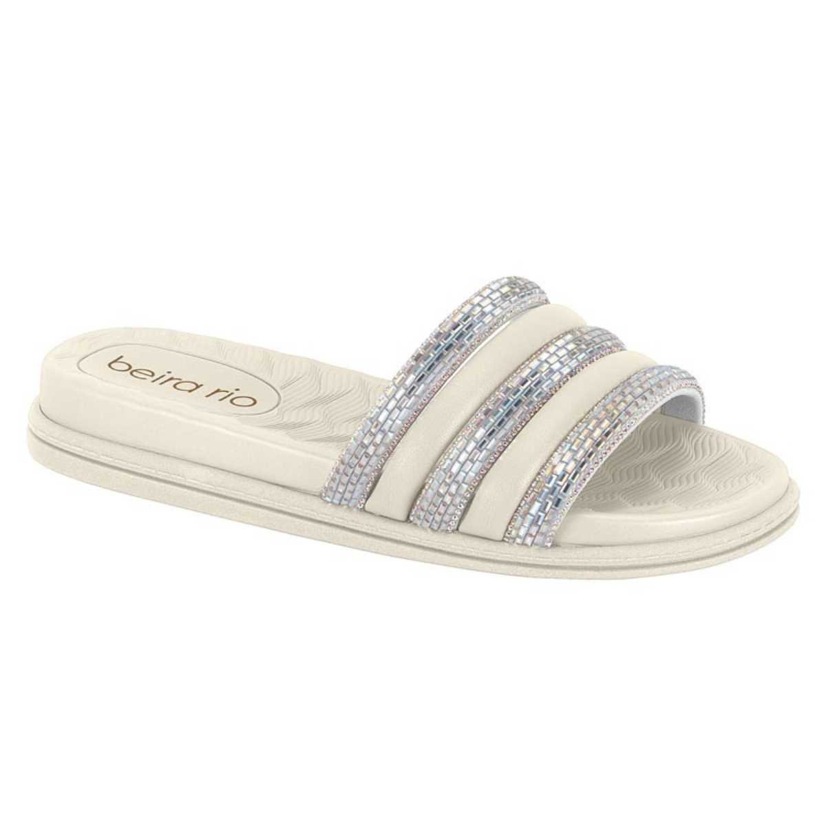 Sandália Chinelo Slide Beira Rio Com Strass 8528.203