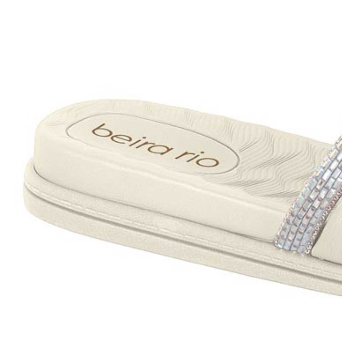 Sandália Chinelo Slide Beira Rio Com Strass 8528.203 Branco 4