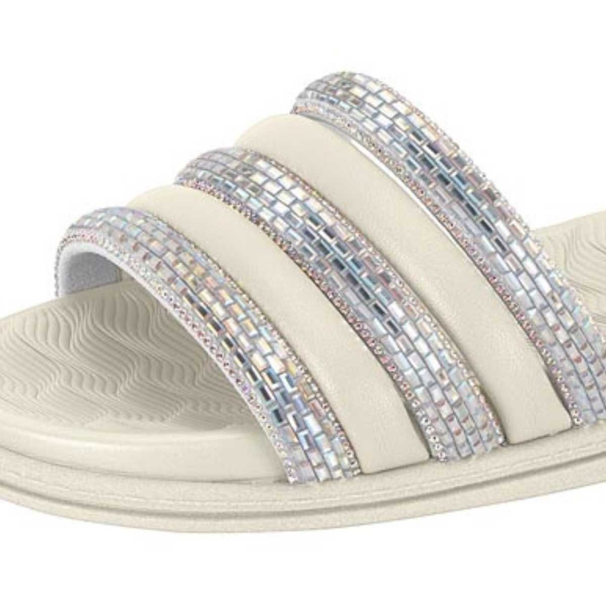 Sandália Chinelo Slide Beira Rio Com Strass 8528.203 Branco 5