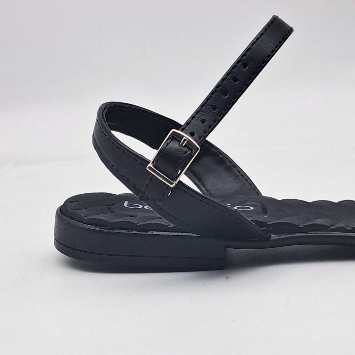 Sandália Feminino Beira Rio Rasteira Com Strass 8519.109 Preto 9