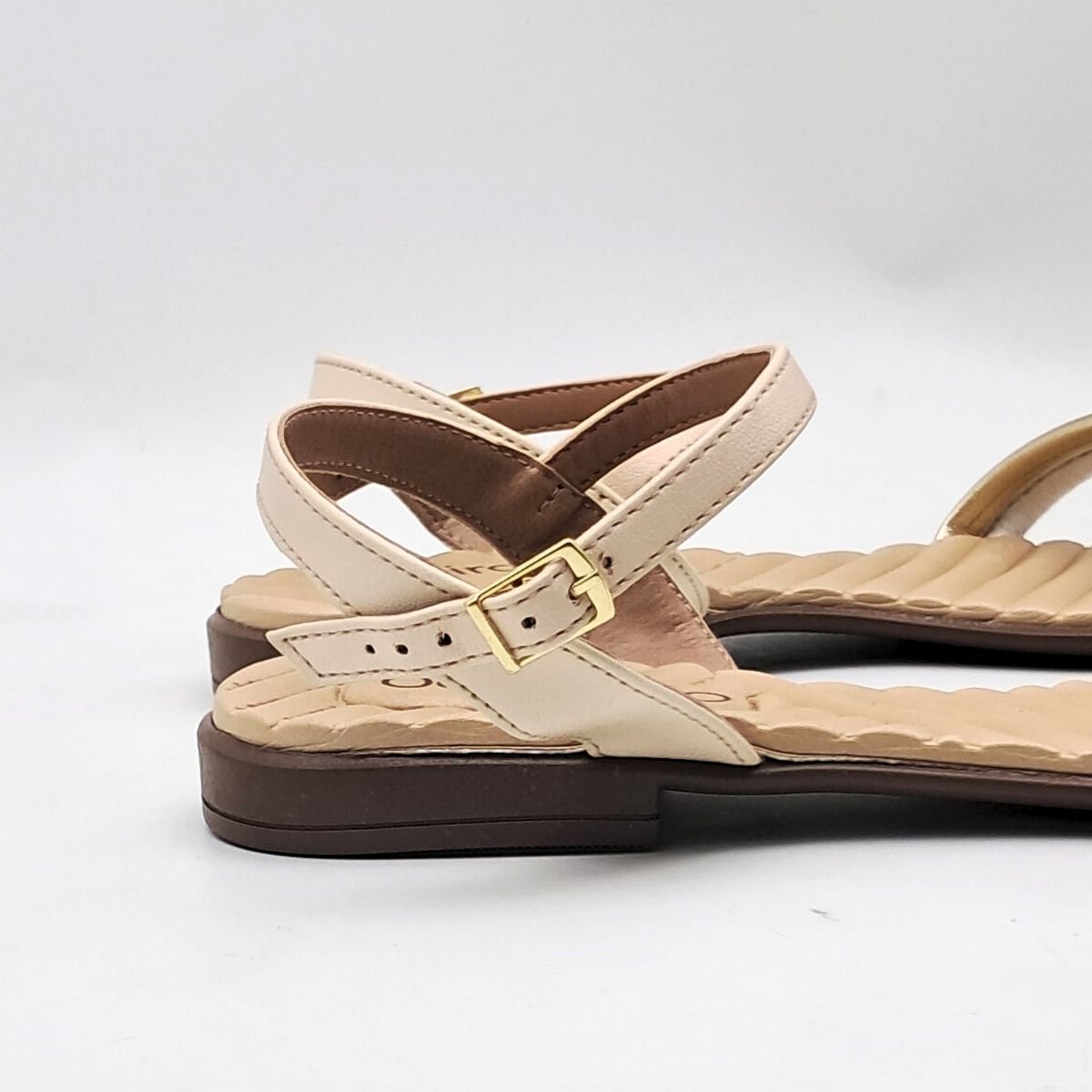 Sandália Feminino Beira Rio Rasteira Com Strass 8519.109 Bege 10