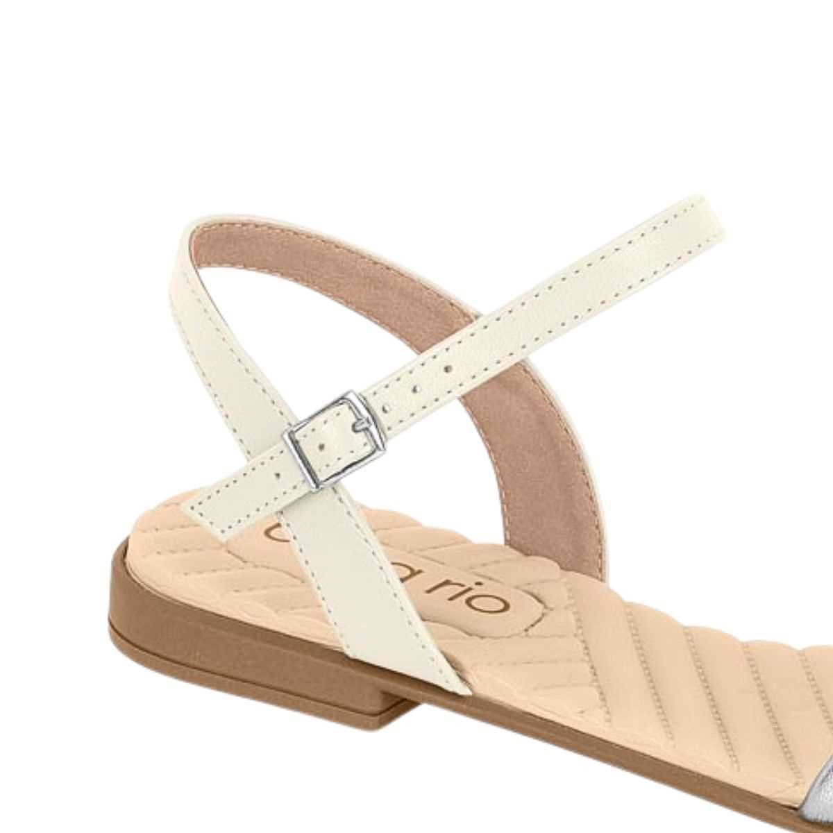 Sandália Feminino Beira Rio Rasteira Com Strass 8519.109 Branco 4