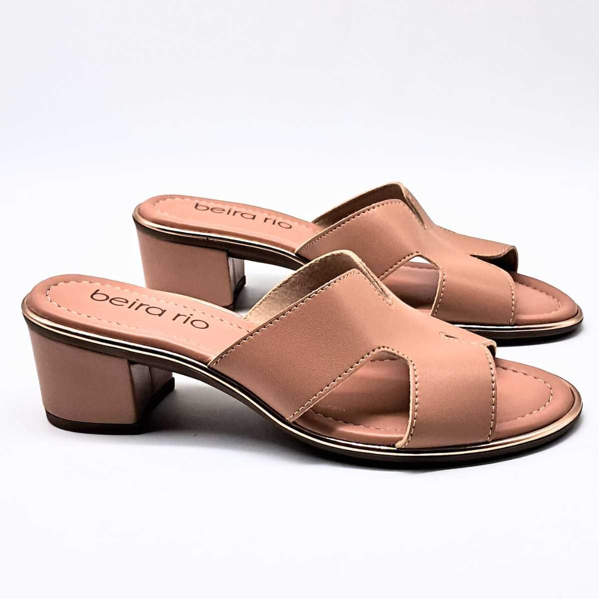 Tamanco Salto Baixo Feminino Beira Rio 8379.251 Bege 4