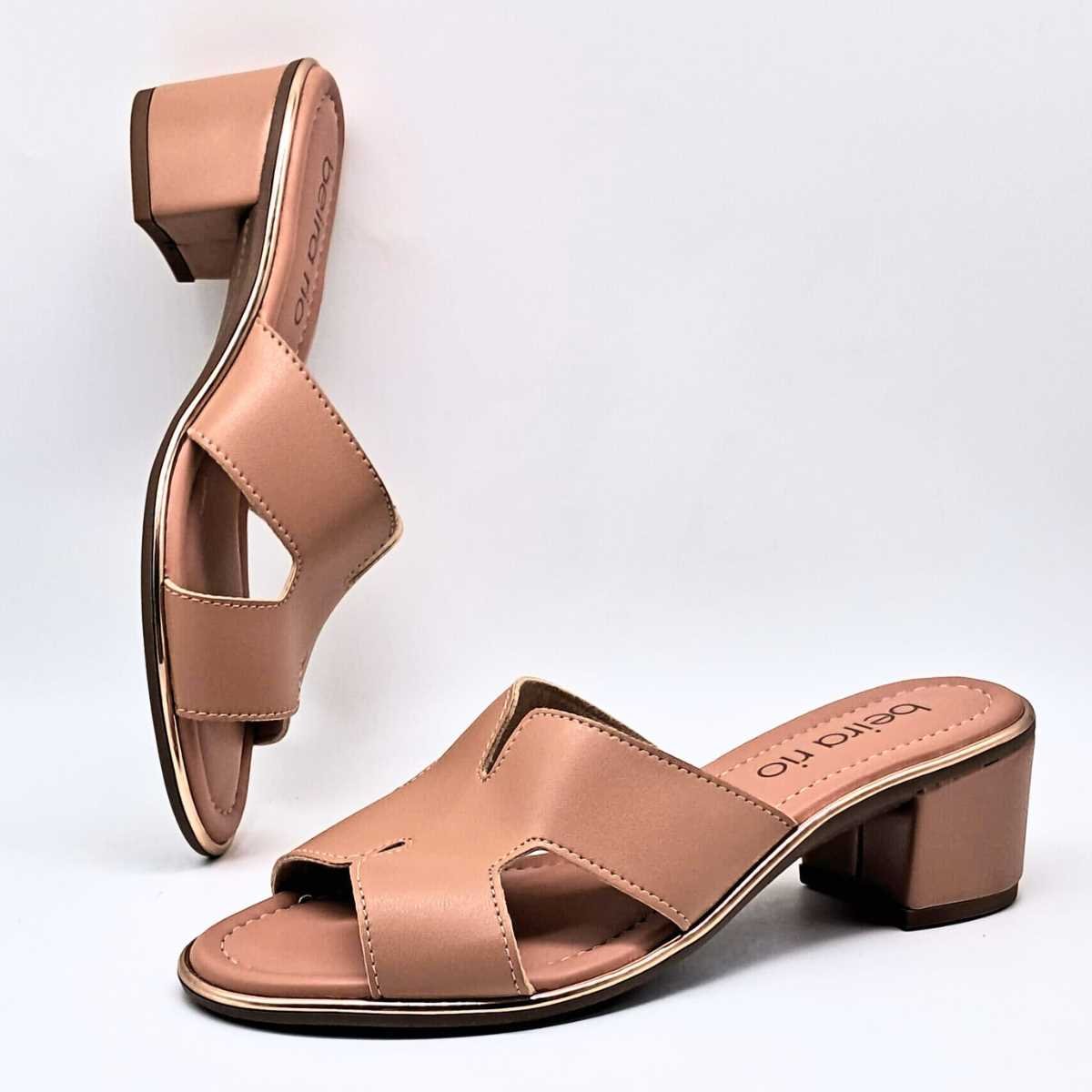 Tamanco Salto Baixo Feminino Beira Rio 8379.251 Bege 8